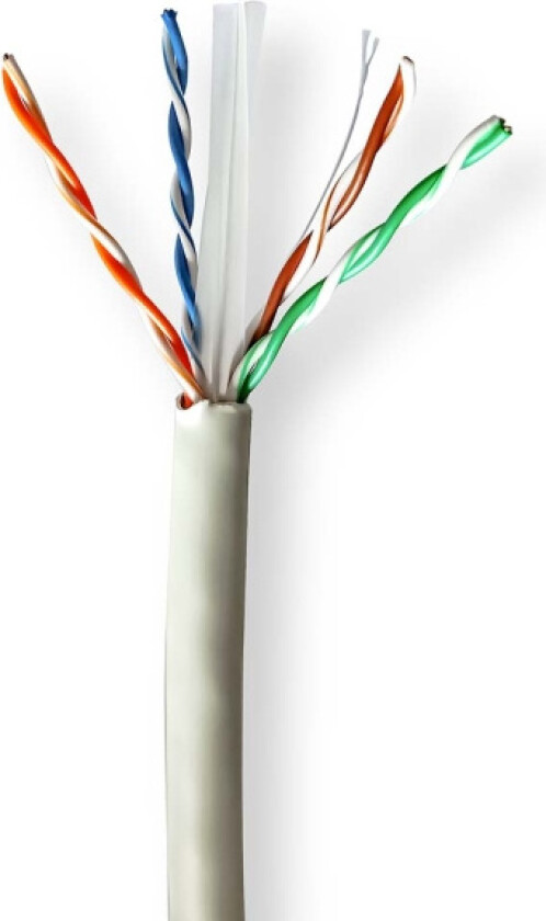 Bilde av Nettverkskabelen Roll | CAT6 | Fast | U/UTP | Bare kobber | 100.0 m | Innendørs | Rund | LSZH | Grå | Gaveeske
