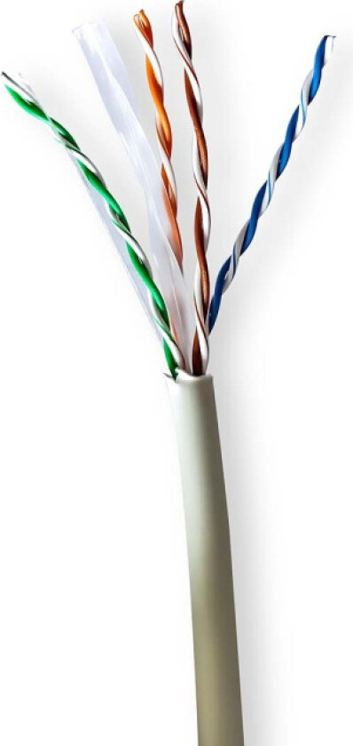 Bilde av Nettverkskabelen Roll | CAT6 | Strandet | U/UTP | Bare kobber | 100.0 m | Innendørs | Rund | LSZH | Grå | Gaveeske