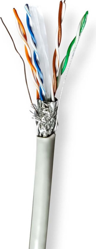 Nettverkskabelen Roll | CAT6 | Strandet | S/FTP | CCA | 305.0 m | Innendørs | Rund | PVC | Grå | Trekkboks