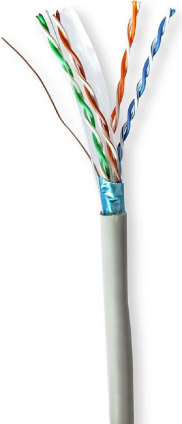 Nettverkskabelen Roll | CAT6 | Fast | F/UTP | CCA | 305.0 m | Innendørs | Rund | PVC | Grå | Gaveeske