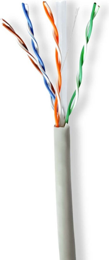 Nettverkskabelen Roll | CAT6 | Strandet | U/UTP | CCA | 305.0 m | Innendørs | Rund | PVC | Grå | Trekkboks
