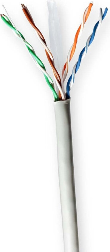 Nettverkskabelen Roll | CAT6 | Fast | U/UTP | CCA | 100.0 m | Innendørs | Rund | PVC | Grå | Gaveeske