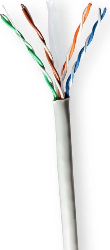 Nettverkskabelen Roll | CAT6 | Strandet | U/UTP | CCA | 100.0 m | Innendørs | Rund | PVC | Grå | Gaveeske