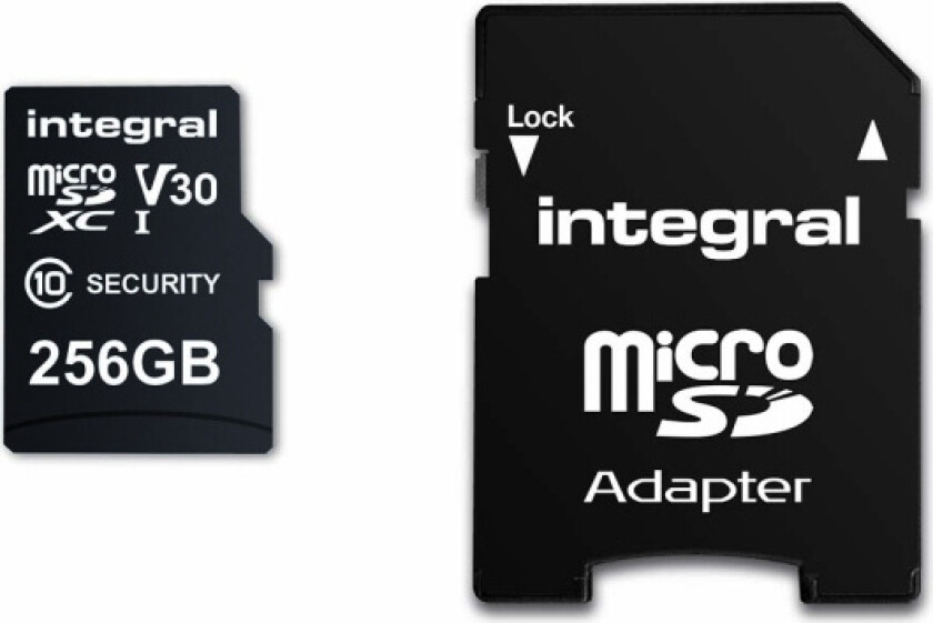 256 GB sikkerhet kamera microSD-kort for dashbordkameraer, hjemmekameraer, CCTV, kroppskameraer og droner