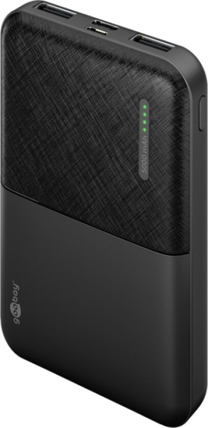 Powerbank kompakt 5.000 mAh praktisk och platsbesparande design med 5.000 mAh, perfekt för resor