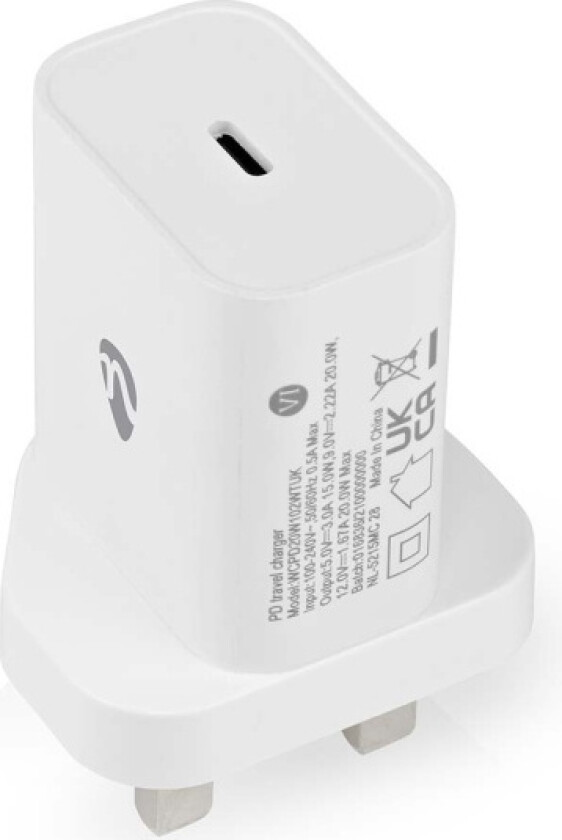vegg lader | 20 W | Hurtigladefunksjon | 1.67 A / 2.22 A / 3.0 A | Antall utganger: 1 | USB-C™ | Automatisk Spenning Utval
