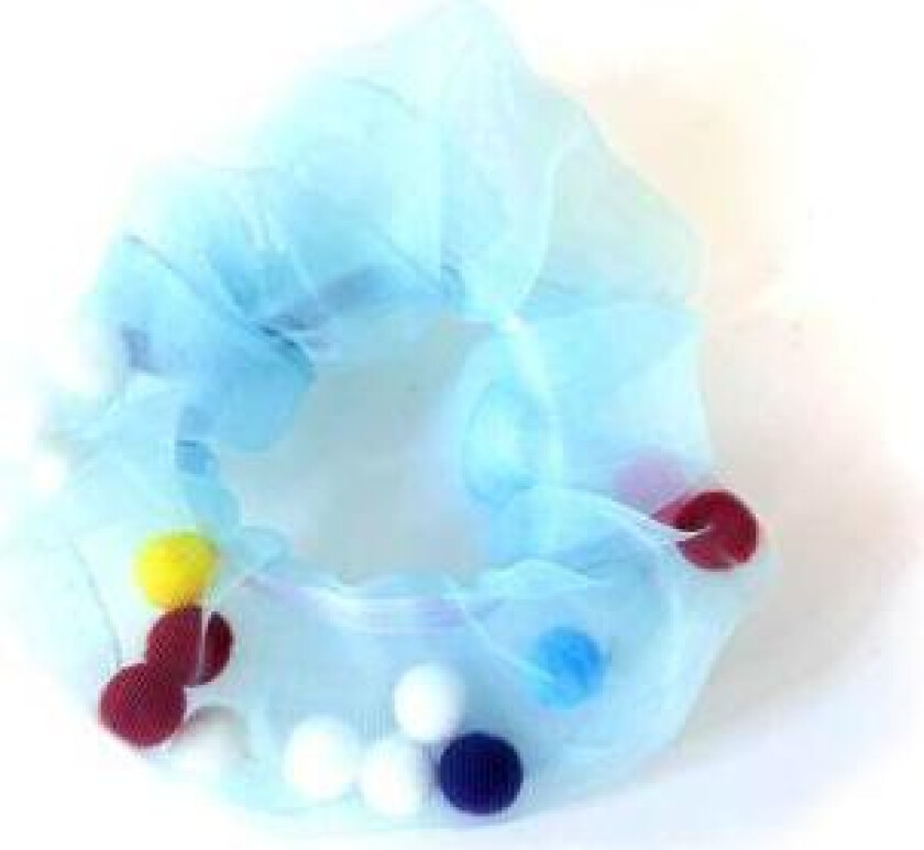Bilde av Organza Scrunchie Pompom - Pompom Light Blue