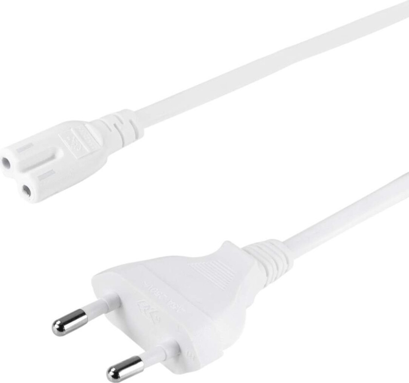 Bilde av Apparatkabel Euro - C7 Vit 1,8