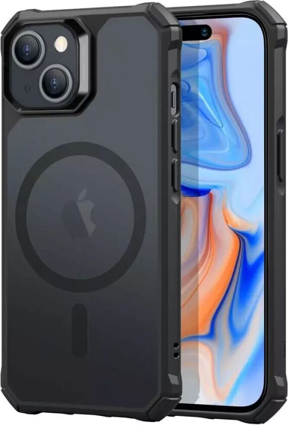 iPhone 15 Air Armor Halolock Deksel - MagSafe Kompatibel - Mat Svart