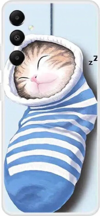 Samsung Galaxy A05s Fleksibel Plastdeksel m. Motiv - Katt i Sokk