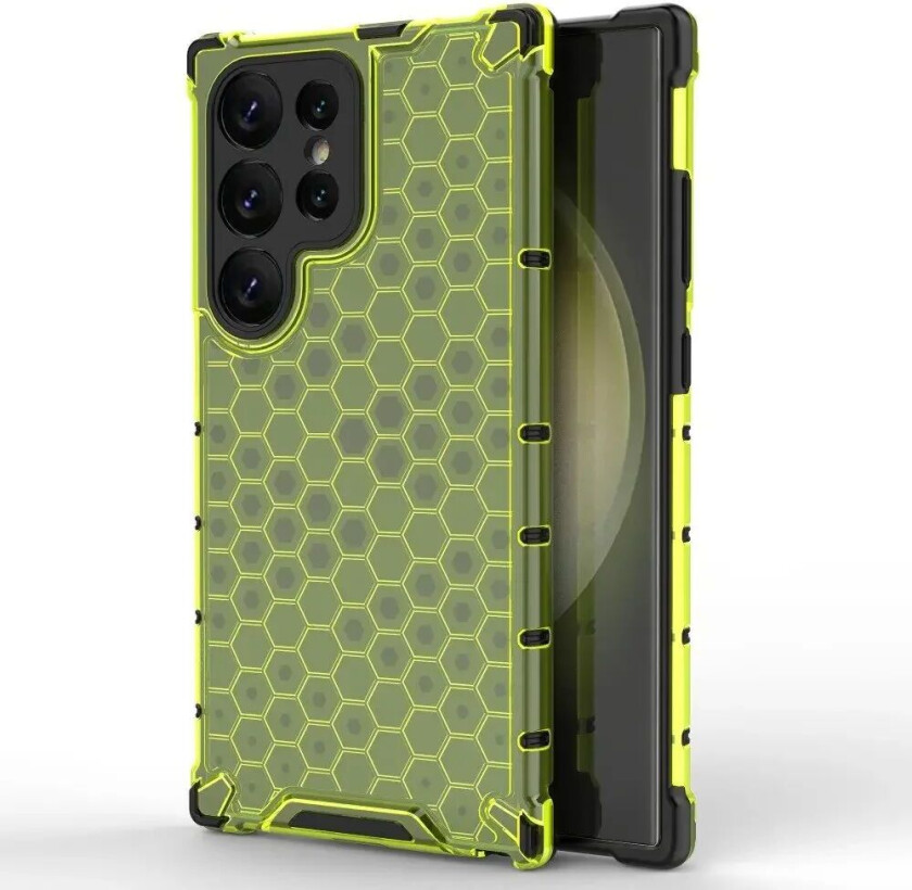 Samsung Galaxy S24 Ultra Hybrid Deksel - Honeycomb Grønn