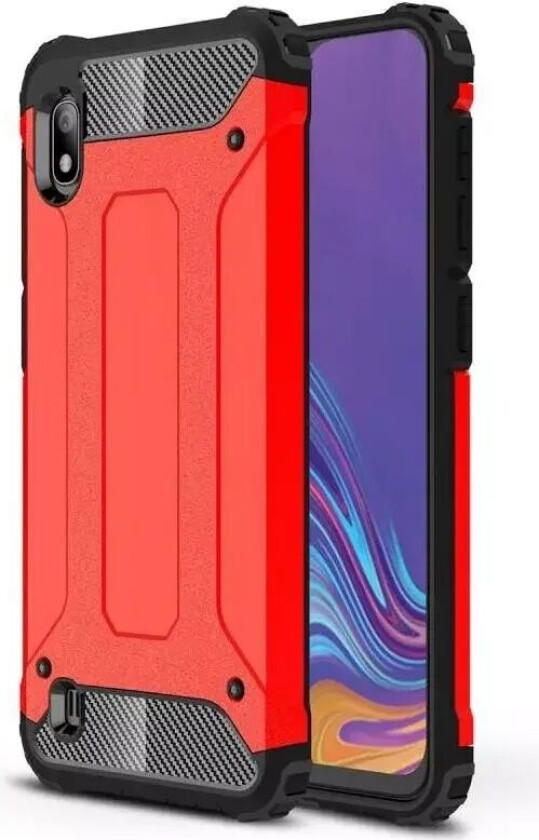 Samsung Galaxy A10 Armor Guard Hardt Plastdeksel - Rød