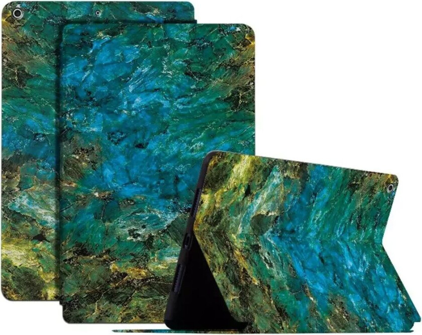 iPad 10.2" (2021 / 2020 / 2019) Tri-Fold Flip Deksel - Blå / Grønn