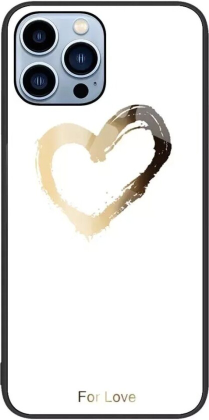 iPhone 14 Deksel m. Glassbakside - Kjærlighet