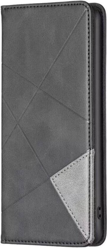 iPhone 14 Pro Kunstskinn Flipdeksel med Lommebok - Geometriske linjer - Svart