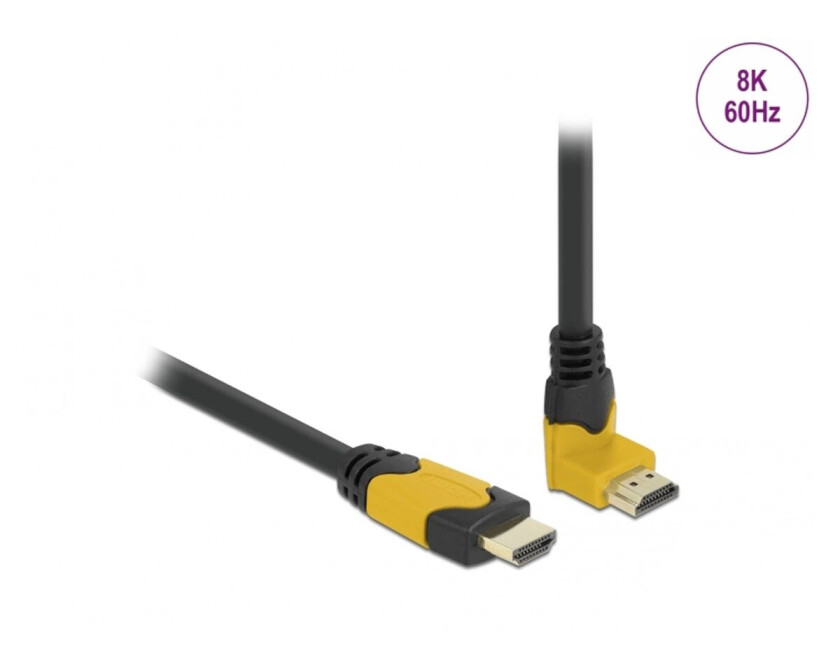 High Speed Hdmi-Kabel 2.1 Oppovervinklet - Svart - 3m