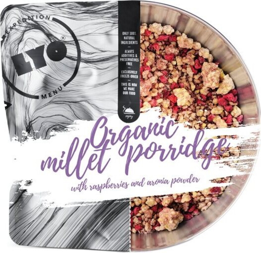 Organic Millet Porridge With Raspberries & Aronia Powder