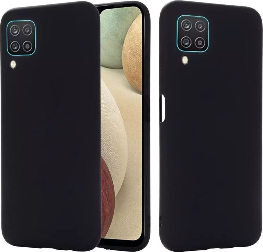 Samsung Galaxy A12 Silikon Deksel - Sort