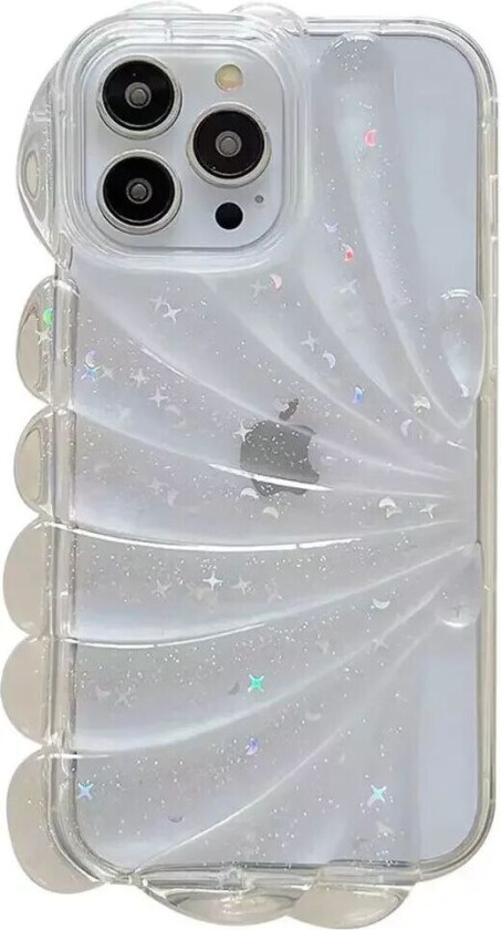 iPhone 14 Pro 3D Plastdeksel Fleksibel m. Muslingskjell / Gjennomsiktig