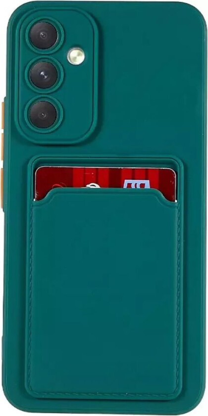 Samsung Galaxy A54 (5G) Fleksibelt Plastdeksel med Kortholder - Grønn