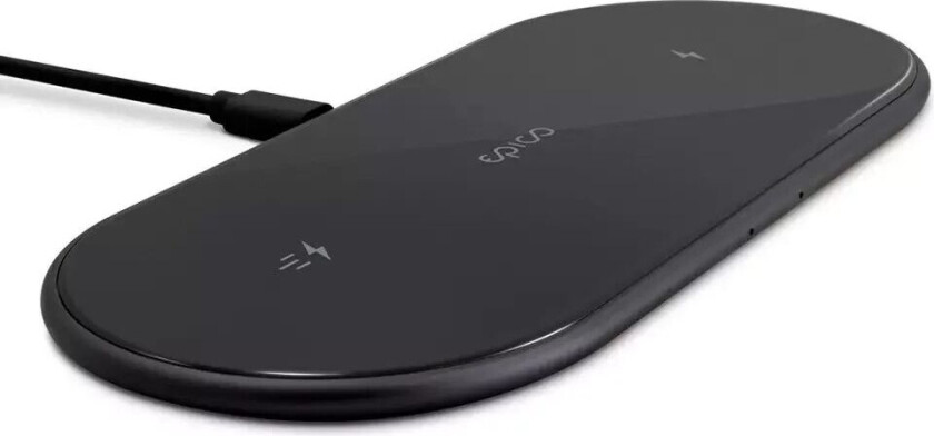Ultraslim Duo Trådløs Lader 15W med 18W QC Vegglader - Svart