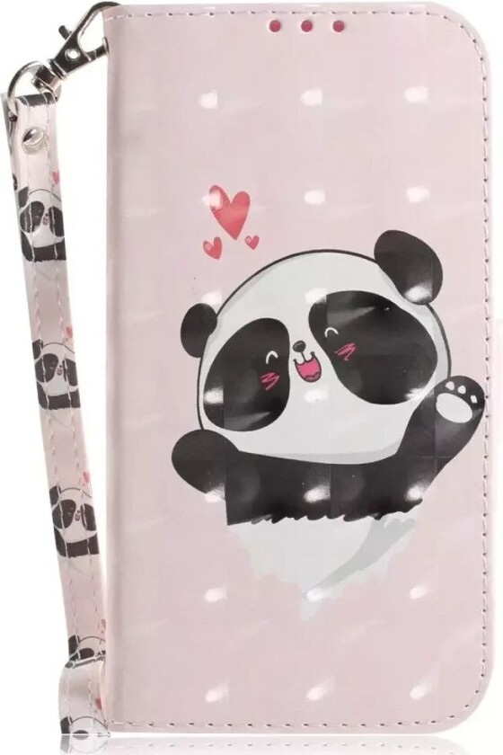 Samsung Galaxy A14 (5G) Flip-Deksel i Lær - Glad Panda