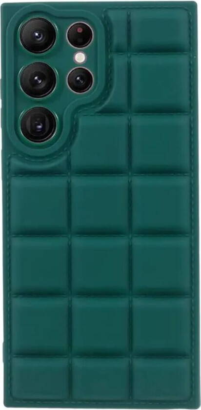 Samsung Galaxy S24 Ultra Fleksibelt Plast Deksel med Jakketekstur - Grønn