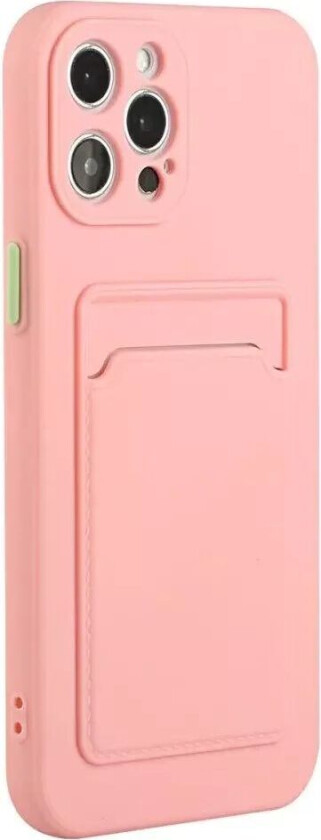 iPhone 15 Pro Fleksibelt Plast Deksel m. Kortholder - Rosa