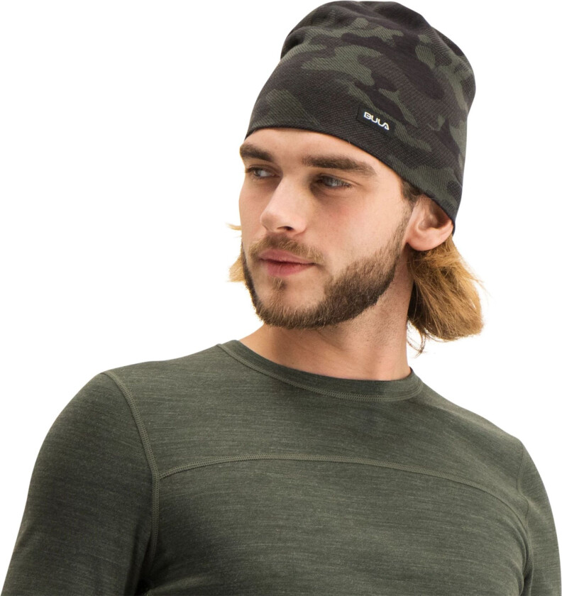 Bula Camo Printed Wool Beanie, lue unisex DOLIVE