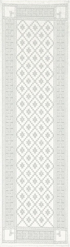 Åttebladrose bordløper 50x150 cm Beige