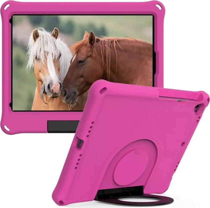 iPad 10.2" (2021 / 2020 / 2019) EVA-skum Barnedeksel m. Ring Stativ - Rosa