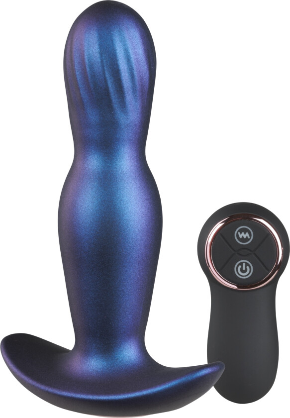 Toyjoy Buttocks The Stout Oppblåsbar og Vibrerende Buttplugg - Mørke blå