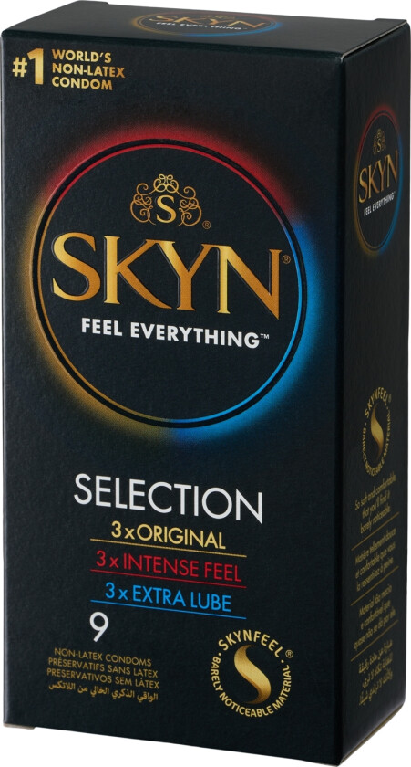 Skyn Selection Lateks Fri Kondomer 9 Stk   - Forskjellige farger