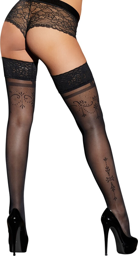 Strømper med Mønster - Svart - M