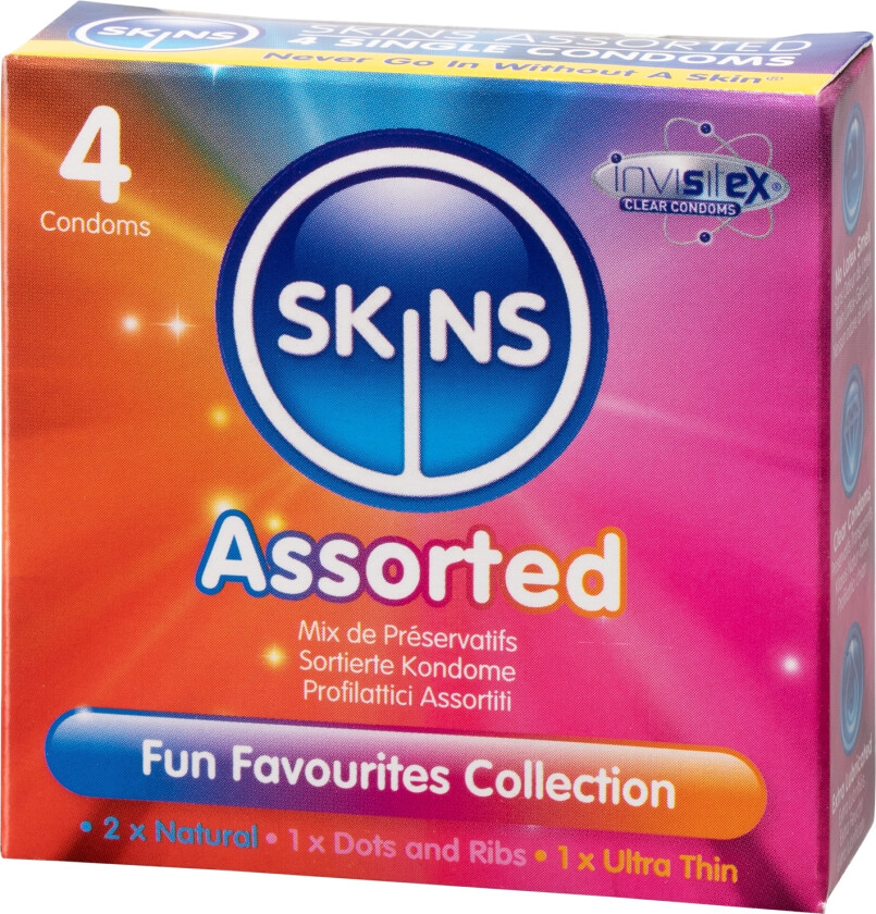 Forskjellige Kondomer 4 stk - Svart