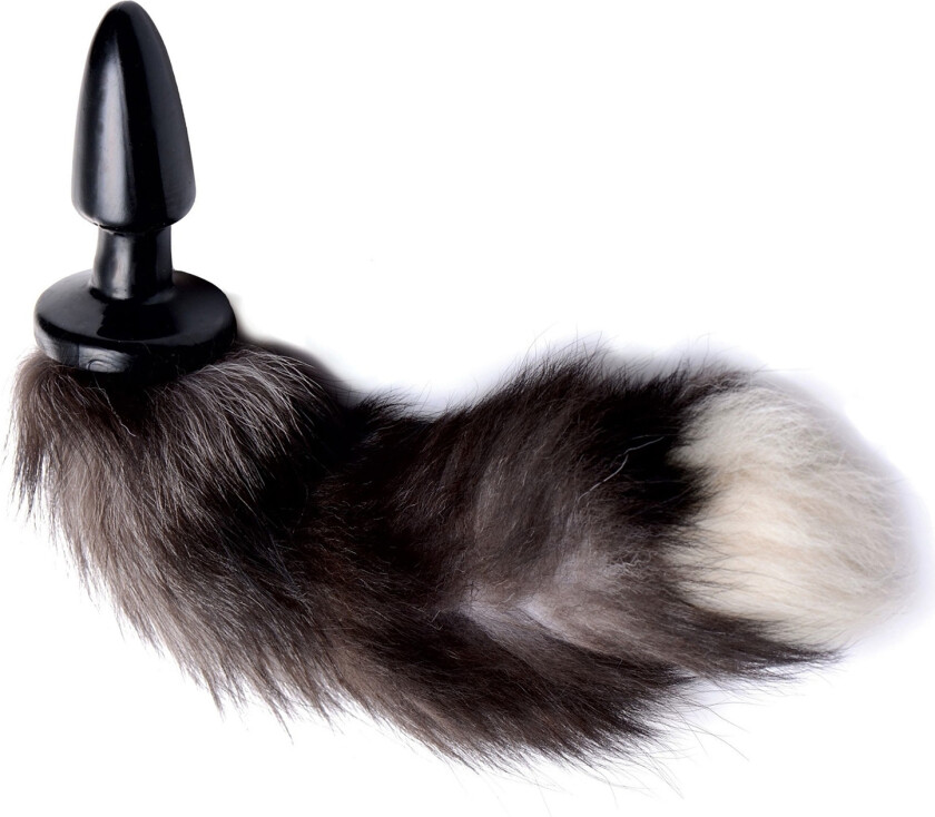 Grey Fox Tail Analplugg - Svart