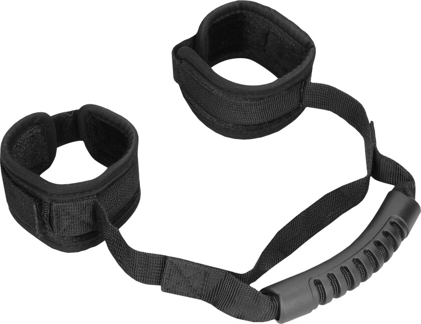 Au! Velvet Wrist Cuffs with Handle - Svart