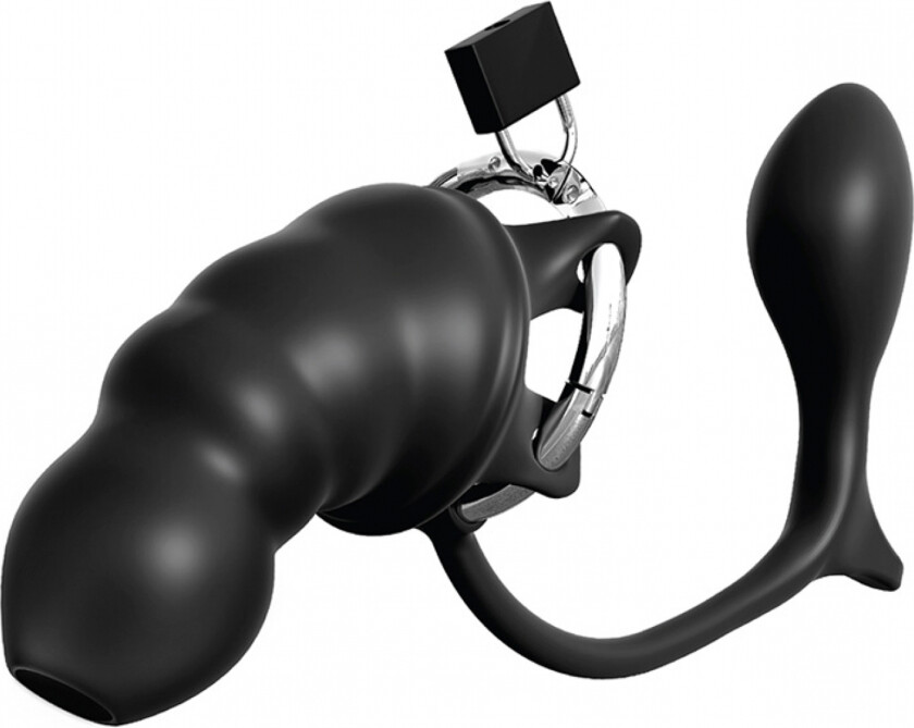 Butt-Gasm Kysthetsbelte med Buttplug - Svart