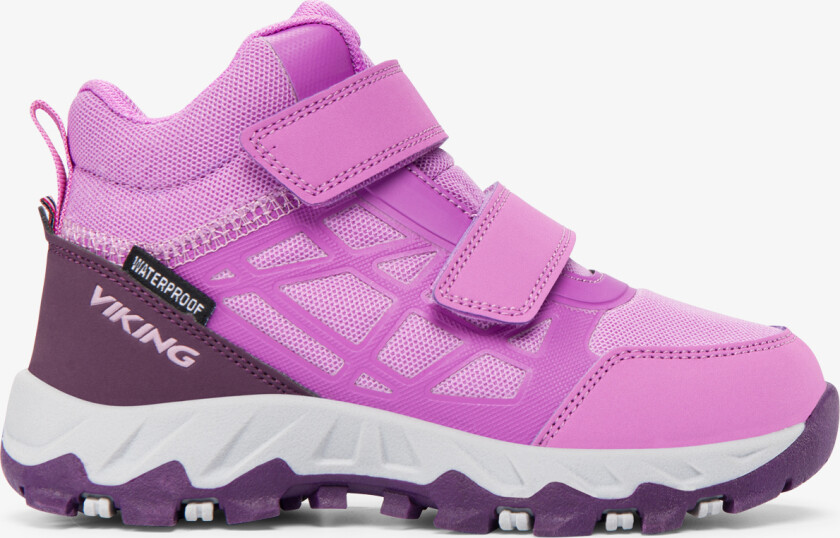 Track Mid Kids Sneaker Purple Waterproof Velcro