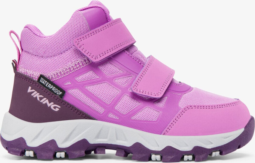 Track Mid Kids Sneaker Purple Waterproof Velcro