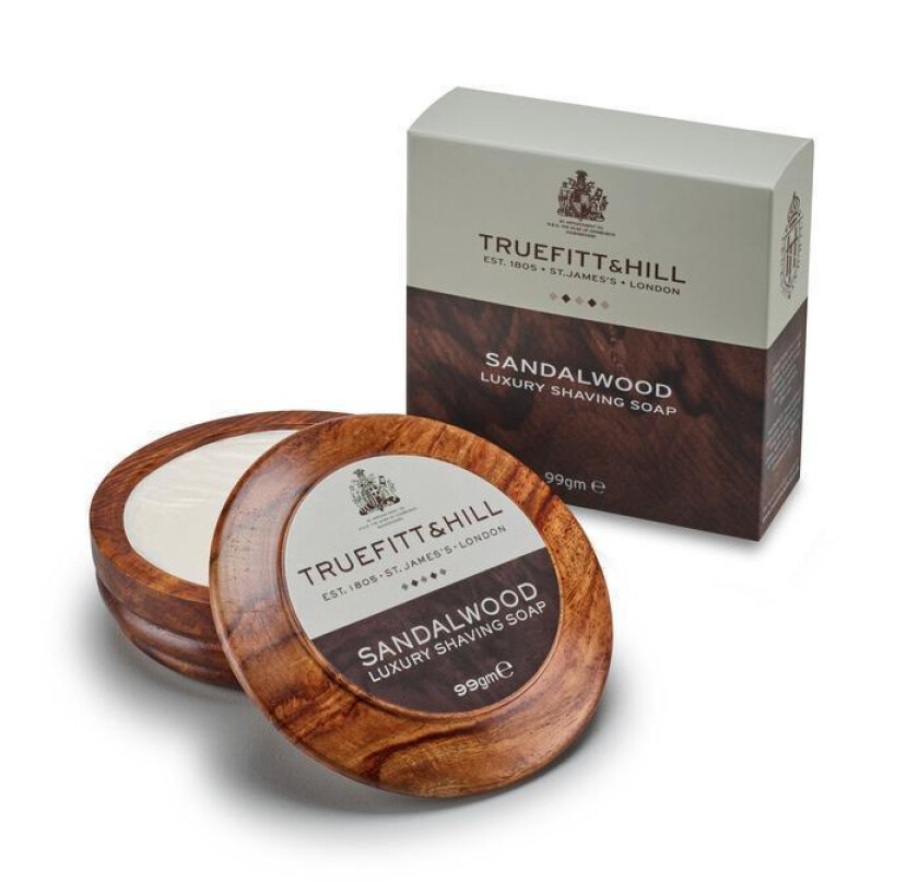 Luxury Barbersåpe I Treskål - Sandalwood