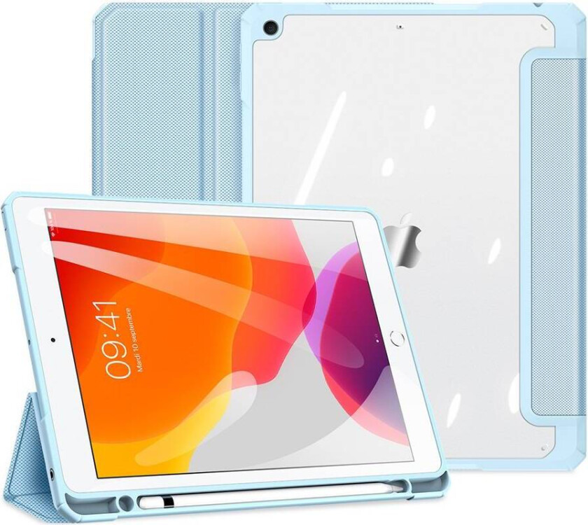 Toby iPad 10.2" 7/8/9 2019-21 deksel med Pencil-rom - Blå