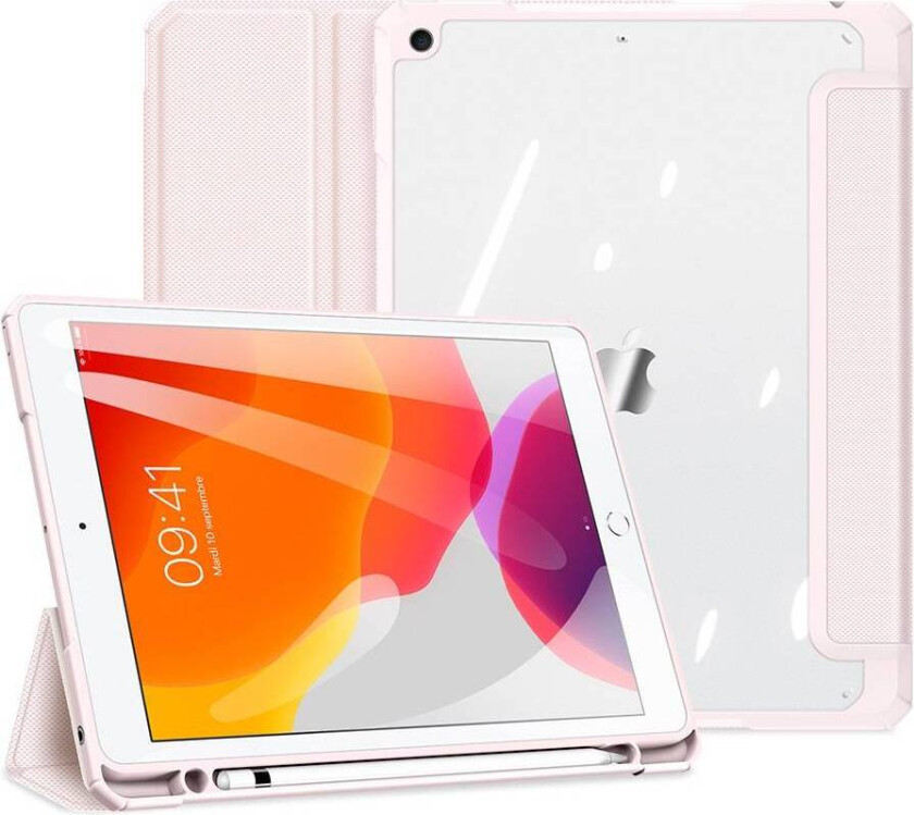 Toby iPad 10,2" 7/8/9 2019-21 deksel med blyantrom - Rosa