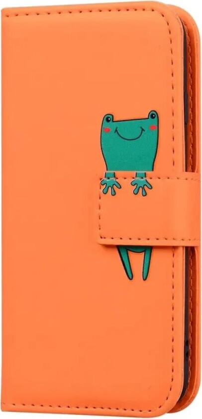 iPhone 15 Pro Flip Deksel med Stropp / Ståfunksjon / Kortholder - Oransje (Frø)
