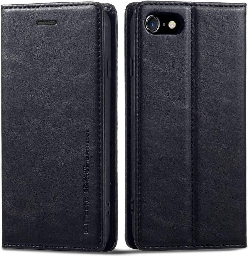 LC.IMEEKE iPhone 7, 8 og SE 2020/22-deksel med RFID-kortspor - Svart