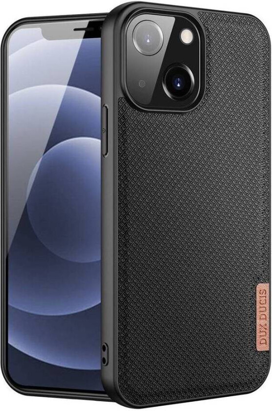 Fino iPhone 13 mini 5,4" deksel med vevd overflate - svart