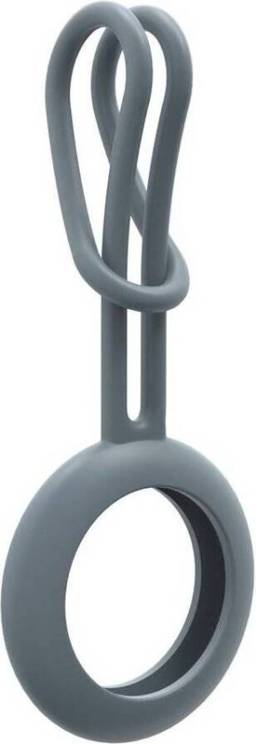 AirTag holder med lang stropp i silikon i blå