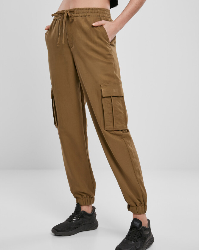 Ladies Viscose Twill Cargo Pants Summer Olive M