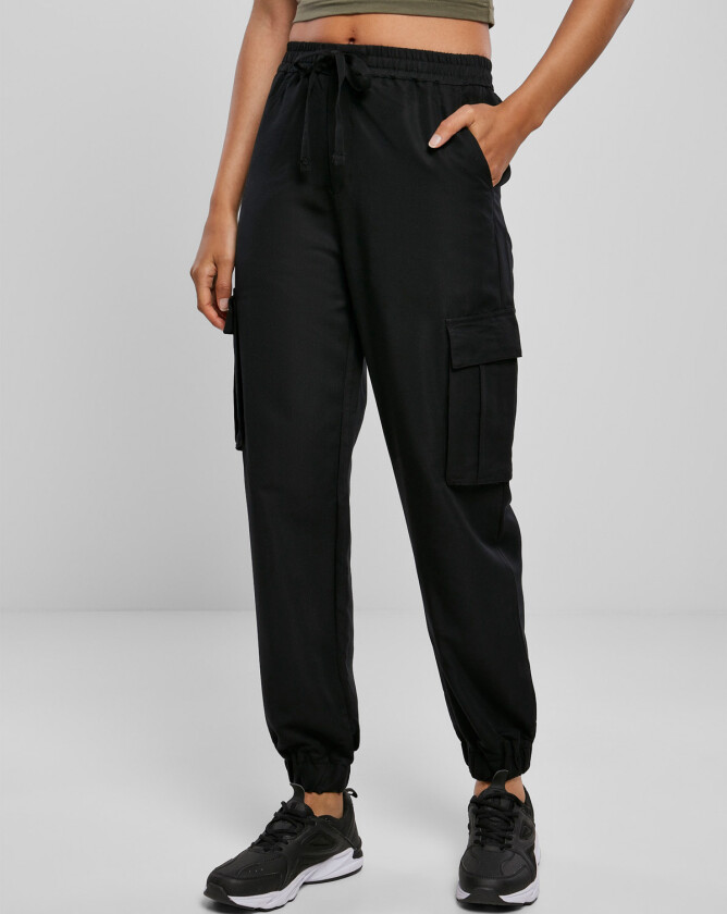 Ladies Viscose Twill Cargo Pants black 4XL