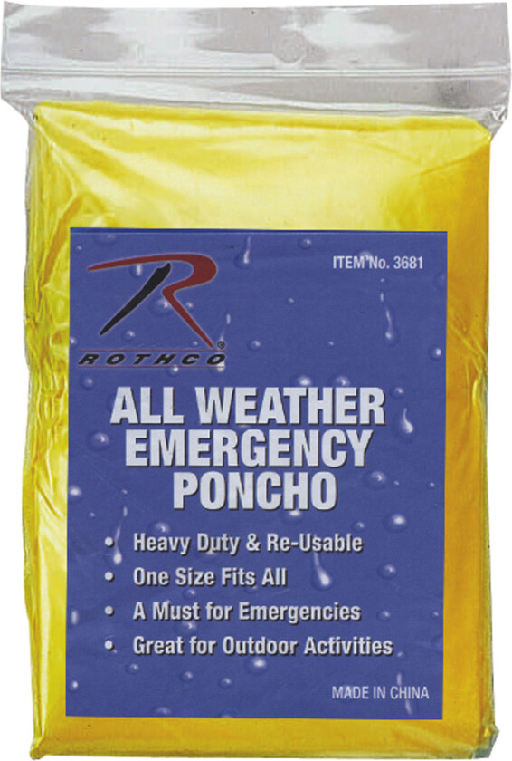 Bilde av All Weather Emergency Poncho Yellow